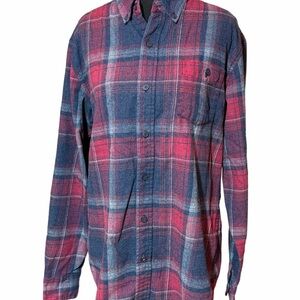 Weatherproof Men's Vintage Plaid Lightweight Flannel Shirt in Red and Blue